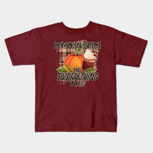 Pumpkin Spice Kids T-Shirt by SpottydoggCreatives